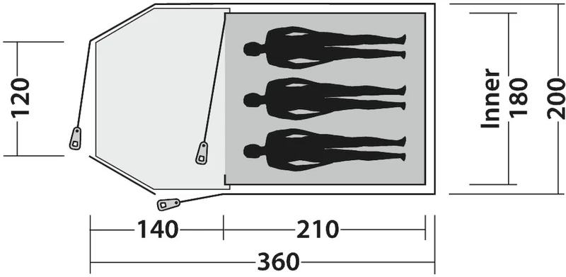 Easy Camp Eclipse 300 Tunneltent - 3 Persoons - Groen - Afbeelding 5