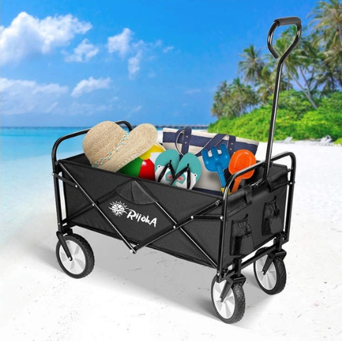 Rijoka Opvouwbare Bolderkar Mét Harde Bodem | Groen - Afbeelding 8