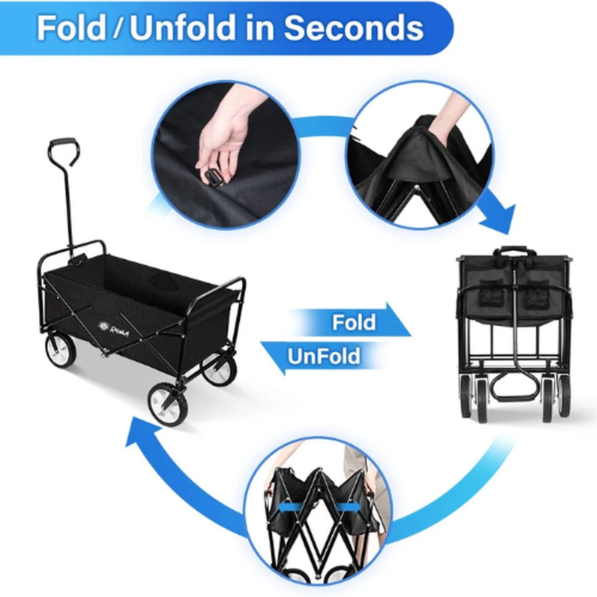 Rijoka Opvouwbare Bolderkar Mét Harde Bodem | Groen - Afbeelding 6