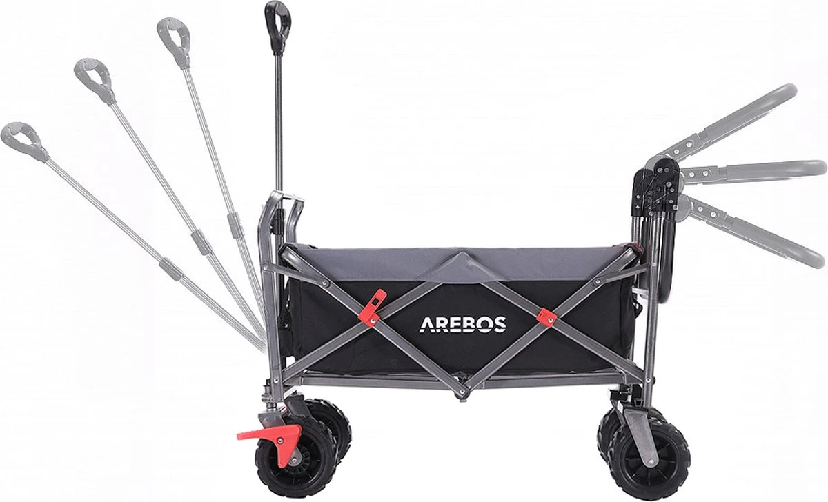 AREBOS Opvouwbare Steekwagen Met Telescopische Stang Draagvermogen 100 Kg - Afbeelding 10