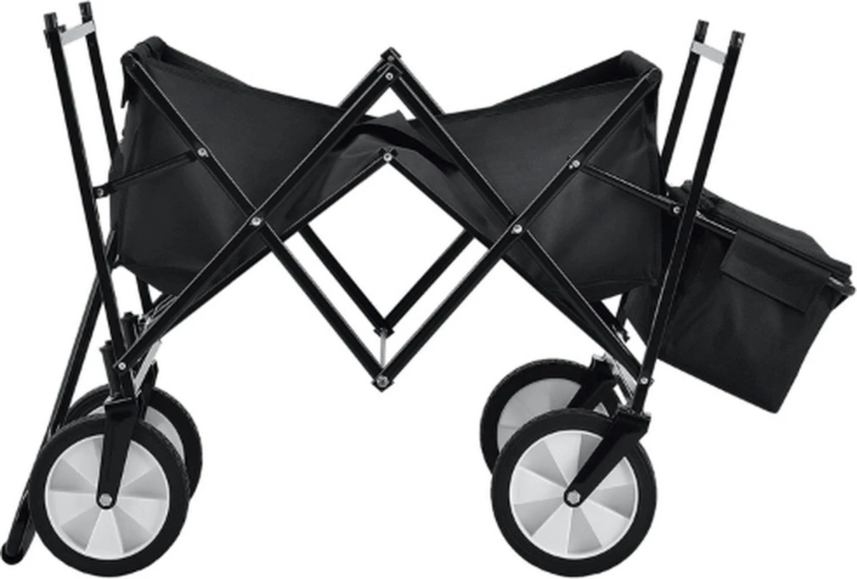 Rijoka Opvouwbare Bolderkar/Bolderwagen | Met Dakje En Draagtas | Zwart - Afbeelding 8